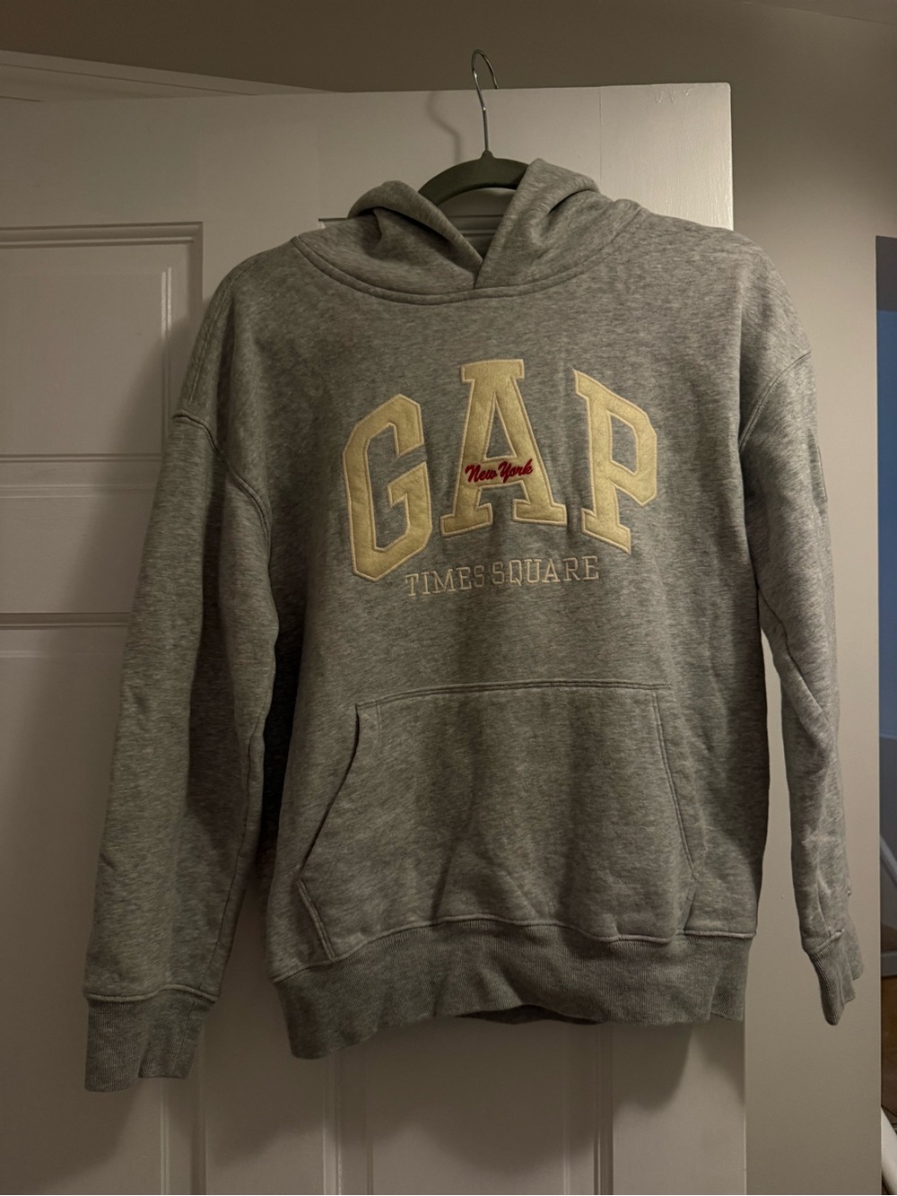 GAP Gray Hooded Sweatshirt with Times Square Patch